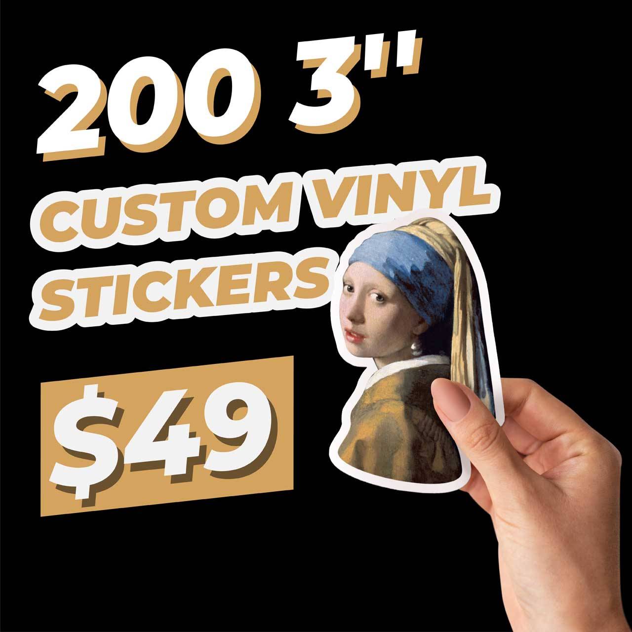 200 3" Matte Custom Vinyl Stickers